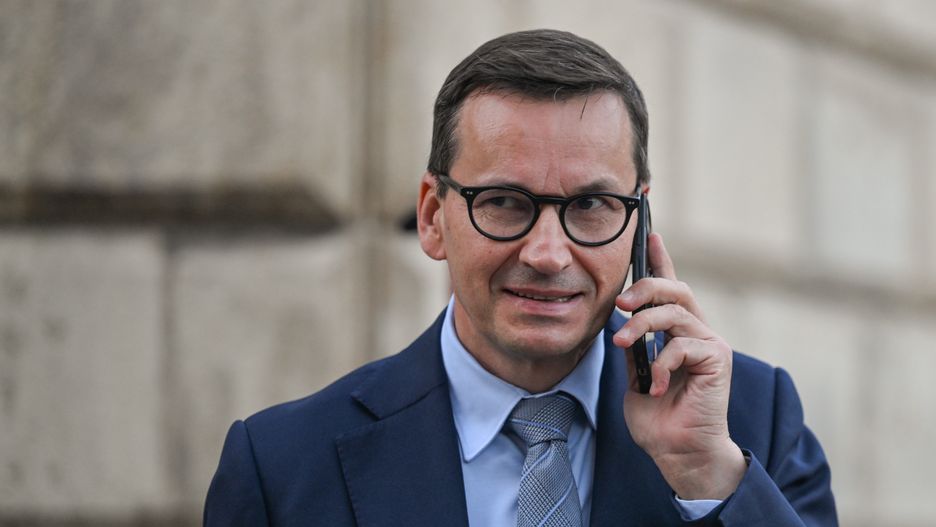 KRAKOW, POLAND - AUGUST 18, 2024:
Mateusz Morawiecki, former Prime Minister of Poland, arrives at Wawel Cathedral to join Jaroslaw Kaczynski, Chairman of the Law and Justice (PiS) party, for a private monthly commemoration of the late President Lech Kaczynski and his wife Maria, who died in the Smolensk crash, on August 18, 2024, in Krakow, Lesser Poland Voivodeship, Poland. (Photo by Artur Widak/NurPhoto via Getty Images)