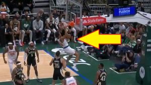 Ścięcie pod kosz i wsad. Sochan pofrunął