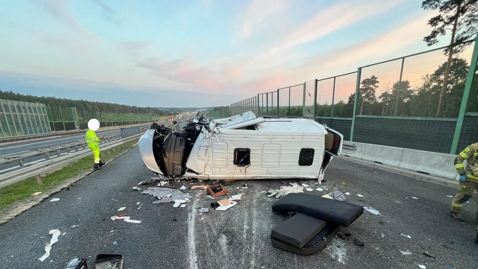 Wypadek na autostradzie A2