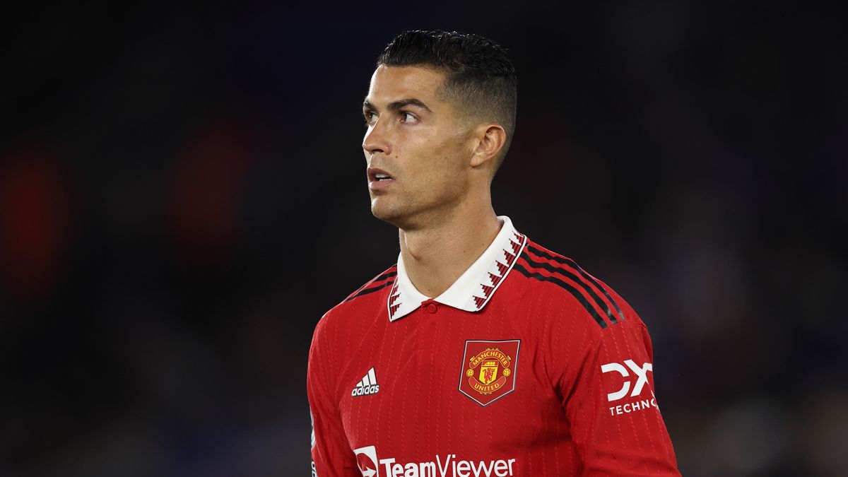 LEICESTER, ENGLAND - SEPTEMBER 01: Cristiano Ronaldo of Manchester United during the Premier League match between Leicester City and Manchester United at The King Power Stadium on September 1, 2022 in Leicester, United Kingdom. (Photo by James Williamson - AMA/Getty Images)