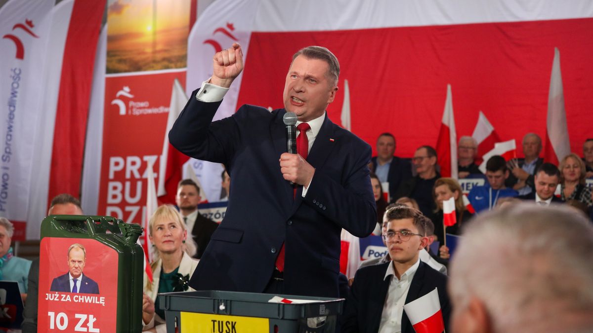 Przemysław Czarnek podczas spotkania z wyborcami PiS w Wysokiem 