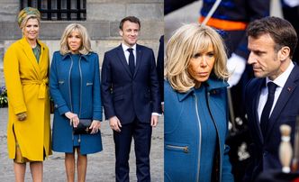 Brigitte Macron znów w ogniu krytyki. Poszło o długość jej sukienki. Złamała protokół? (ZDJĘCIA)