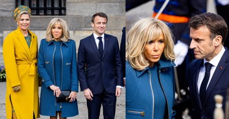 Brigitte Macron znów w ogniu krytyki. Poszło o długość jej sukienki. Złamała protokół? (ZDJĘCIA)
