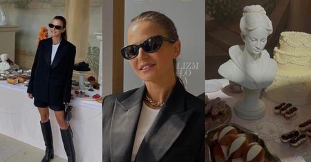 Elegancka Anna Lewandowska ze złotym ŁAŃCUCHEM na szyi bawi się w Łazienkach Królewskich na imprezie "Vogue'a" (ZDJĘCIA)