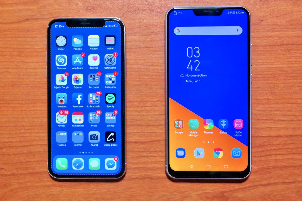 iPhone X i ZenFone 5