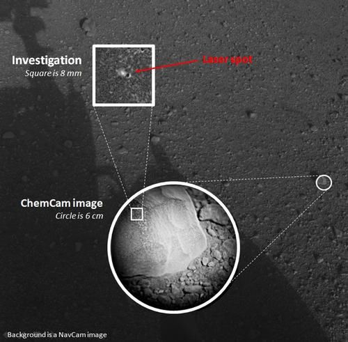 Pierwsze strzały na Marsie. Curiosity 1 - kamień 0 3