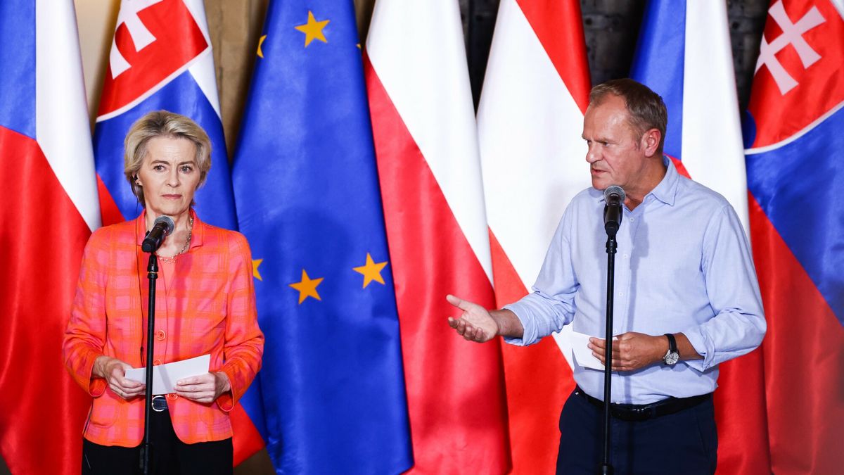 Ursula von der Leyen we Wroc?awiu
19.09.2024 Wroclaw. Wroc?aw szykuje si? na przyjecie fali powodziowej
fot. Beata Zawrzel/REPORTER
n/z Ursula Von Der Leyen
Beata Zawrzel/REPORTER