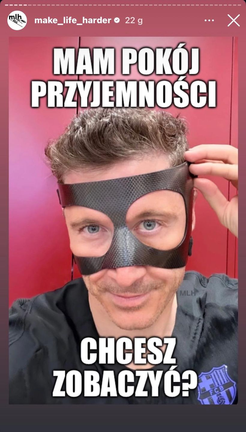 Memy o Robercie Lewandowskim w masce 