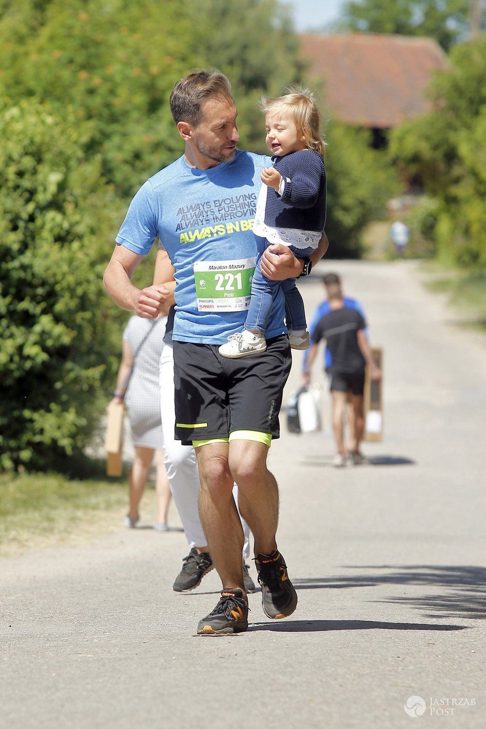 Piotr Kraśko z córką Laurą - Maraton w Gałkowie