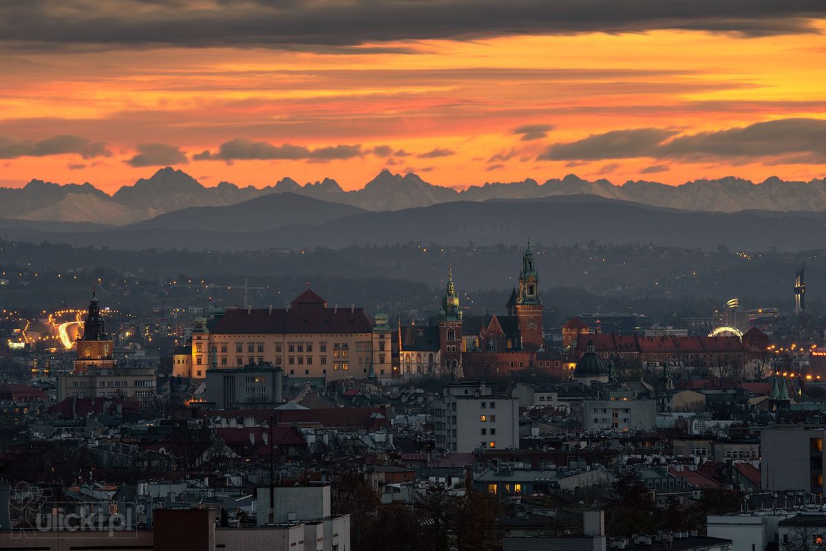 Tatry widziane z Krakowa 22 listopada