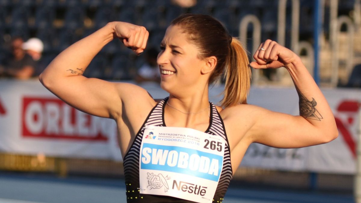 Ewa Swoboda po zwycięstwie w biegu na 100 m podczas MP w Bydgoszczy 2016