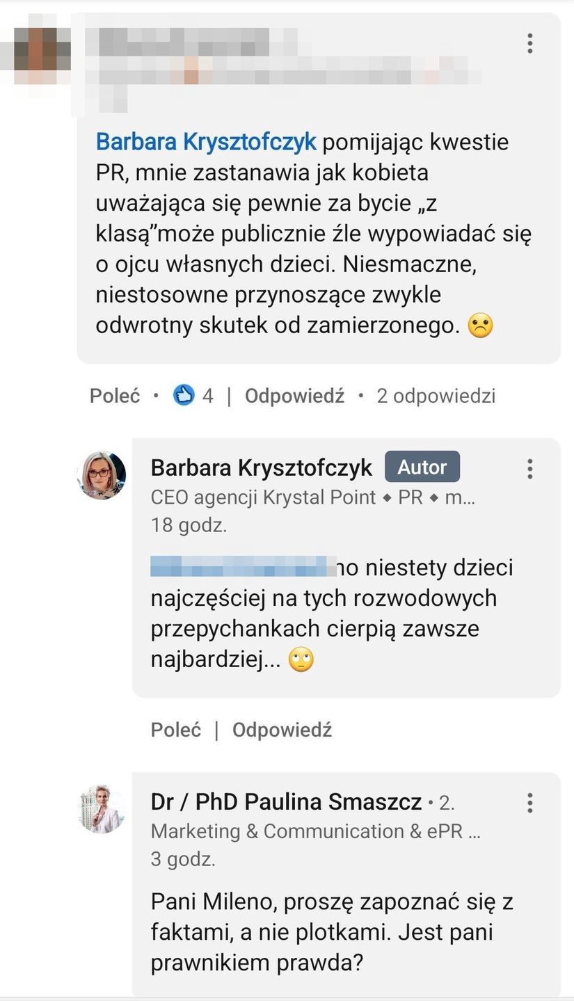 Wymiana zdań pomiędzy Pauliną Smaszcz, a Barbarą Krysztofczyk