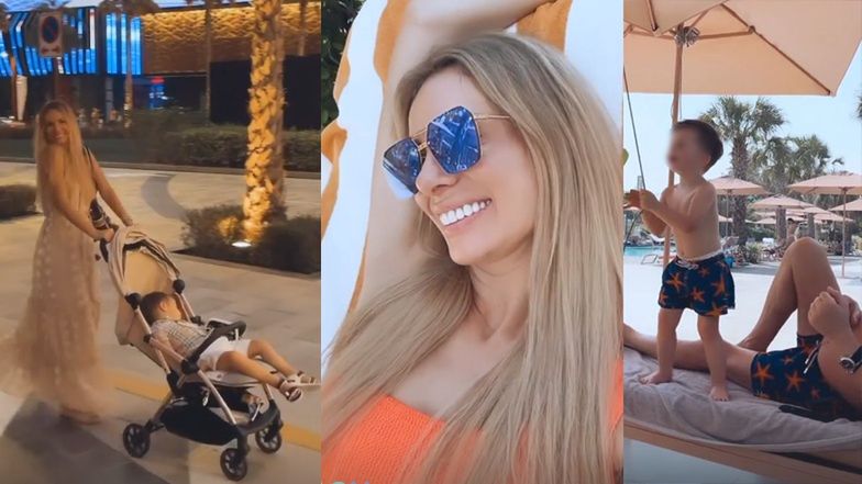 Izabela Janachowska na wakacje w Dubaju wystroiła całą rodzinę w pasujące stroje kąpielowe (ZDJĘCIA)