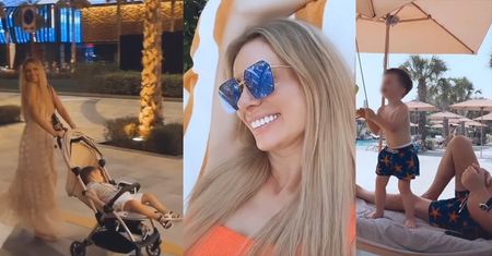 Izabela Janachowska na wakacje w Dubaju wystroiła całą rodzinę w pasujące stroje kąpielowe (ZDJĘCIA)