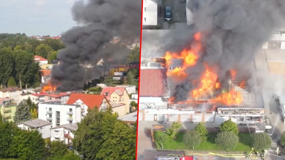 Pożar pawilonów handlowych we Władysławowie