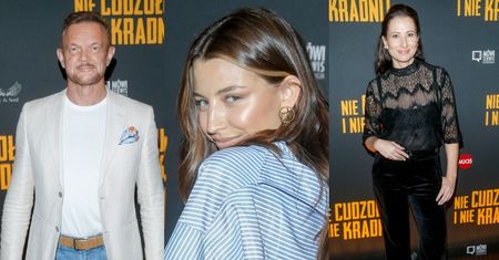 Kameralny pokaz "Nie cudzołóż i nie kradnij": Julia Wieniawa w koszuli "po chłopaku", elegancki Cezary Pazura, Aleksandra Popławska w koronce (ZDJĘCIA)