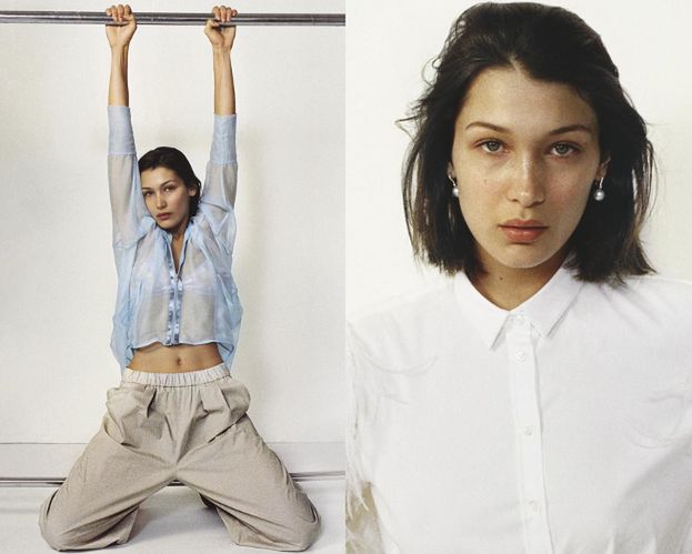 Naturalna Bella Hadid rozciąga się w "biblii mody"