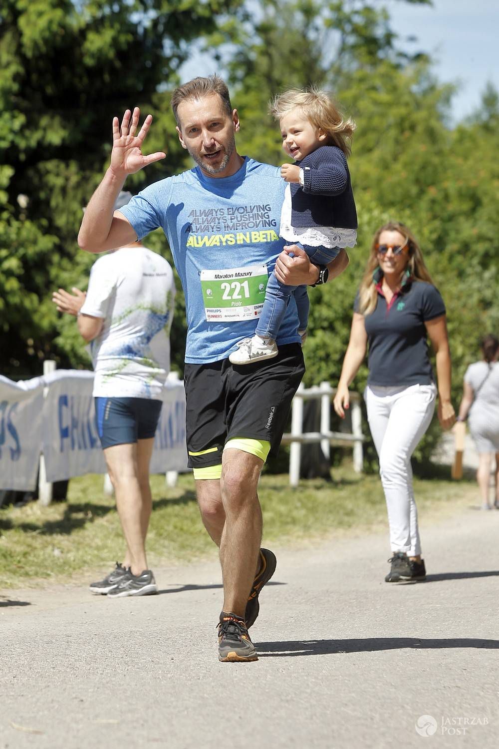 Piotr Kraśko z córką -  Maraton Mazury