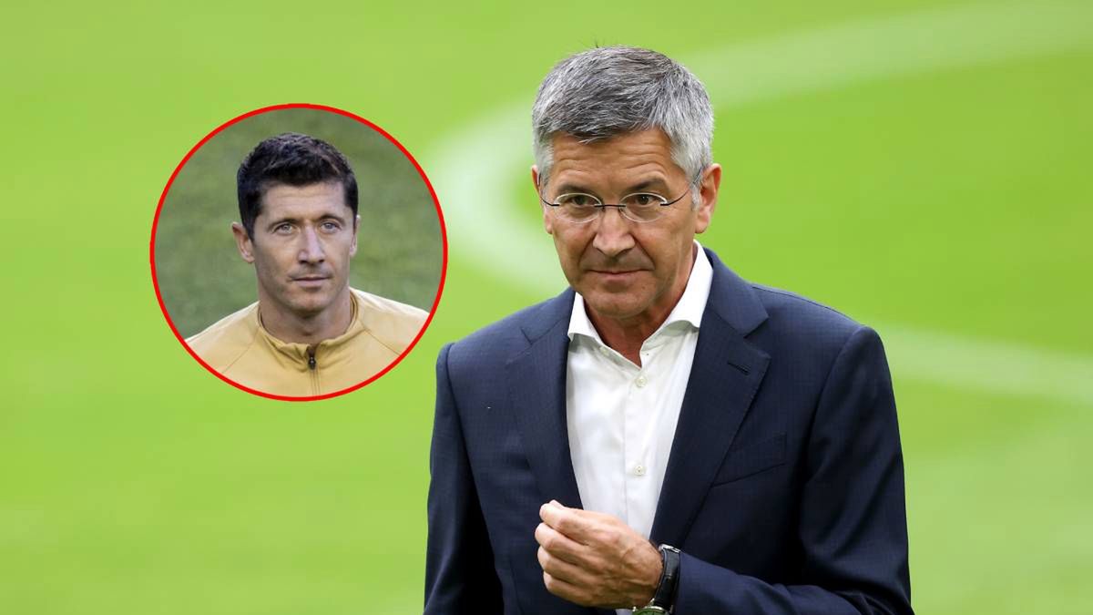 Getty Images / Alexander Hassenstein / Na zdjęciu: Herbet Hainer i Robert Lewandowski