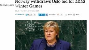 Oslo nie chce igrzysk, legenda krytykuje. "Zwymiotuję na widok pani premier z flagą"