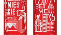 Grafiki z dzielnicami Warszawy na puszkach i w reklamach piwa Królewskie