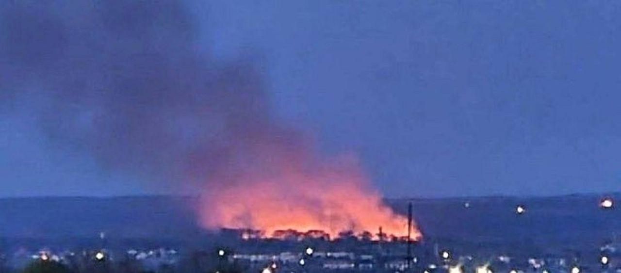 Do sieci trafiły nagrania, na których widać duży ogień w Kursku 