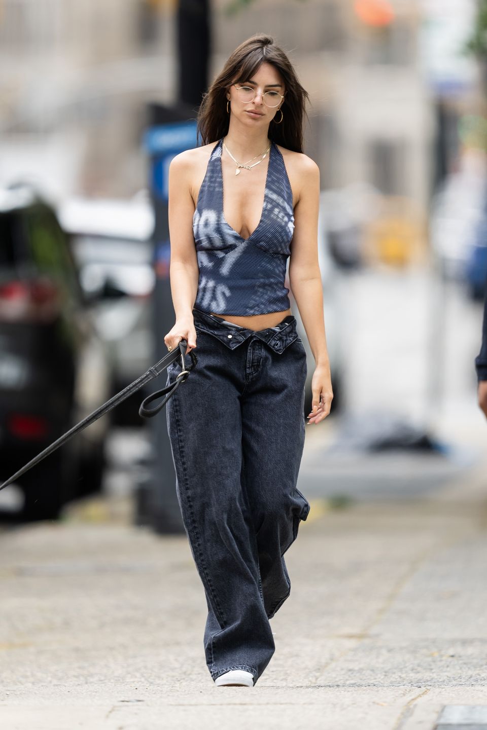 Emily Ratajkowski na spacerze z psem