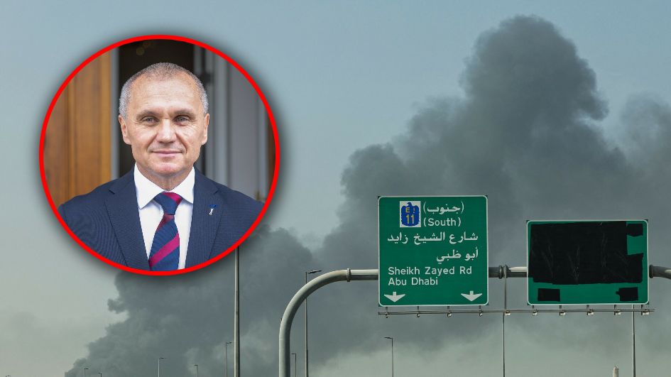 Dymy nad portem w pobliżu Dubaju. To skutek ostrzału Iranu