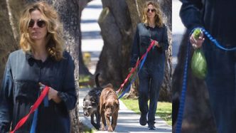 "Nieustraszona" Julia Roberts BEZ MASKI spaceruje z psami po ulicach Malibu (ZDJĘCIA)