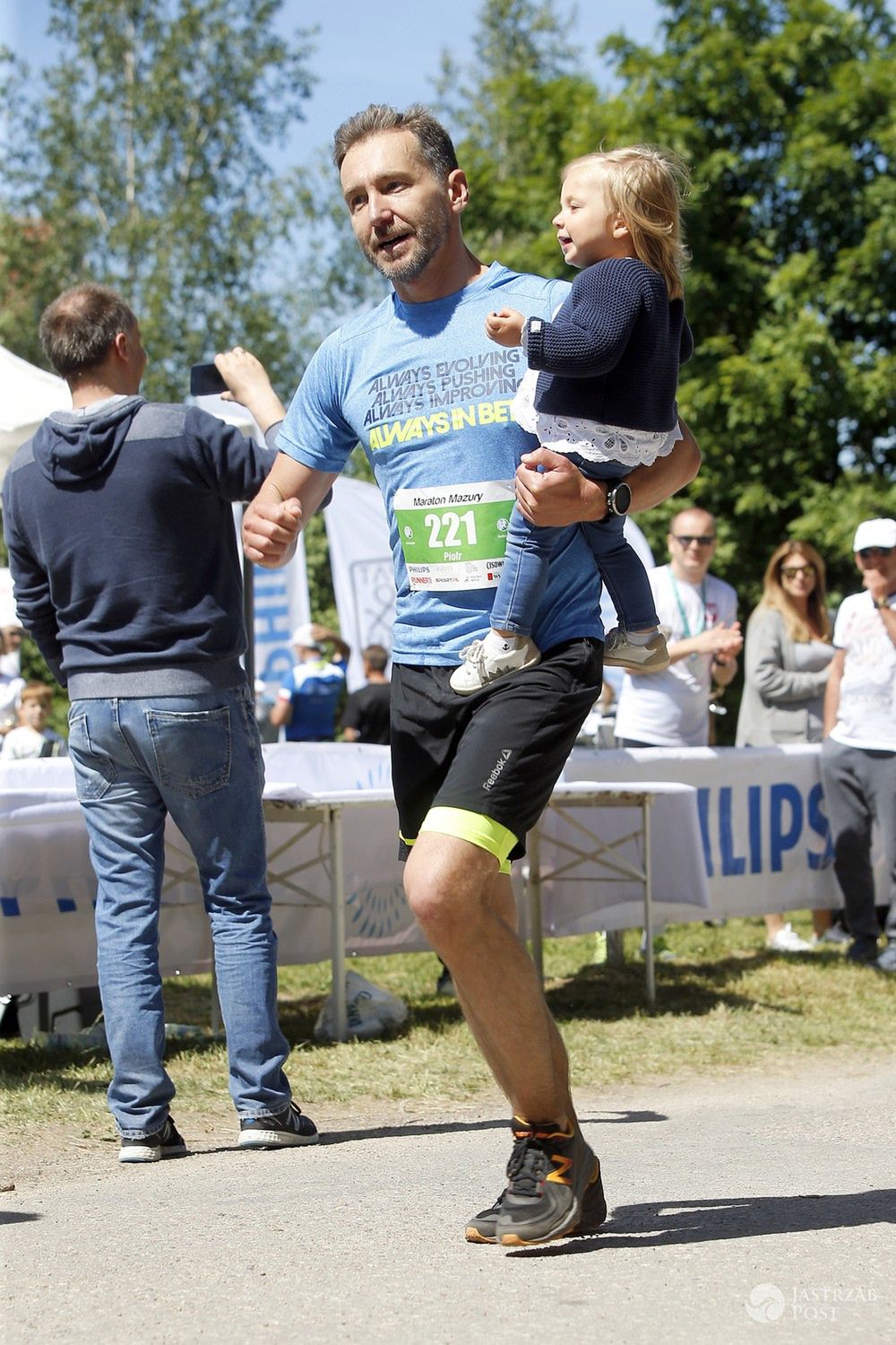 Piotr Kraśko z córką - Maraton w Gałkowie