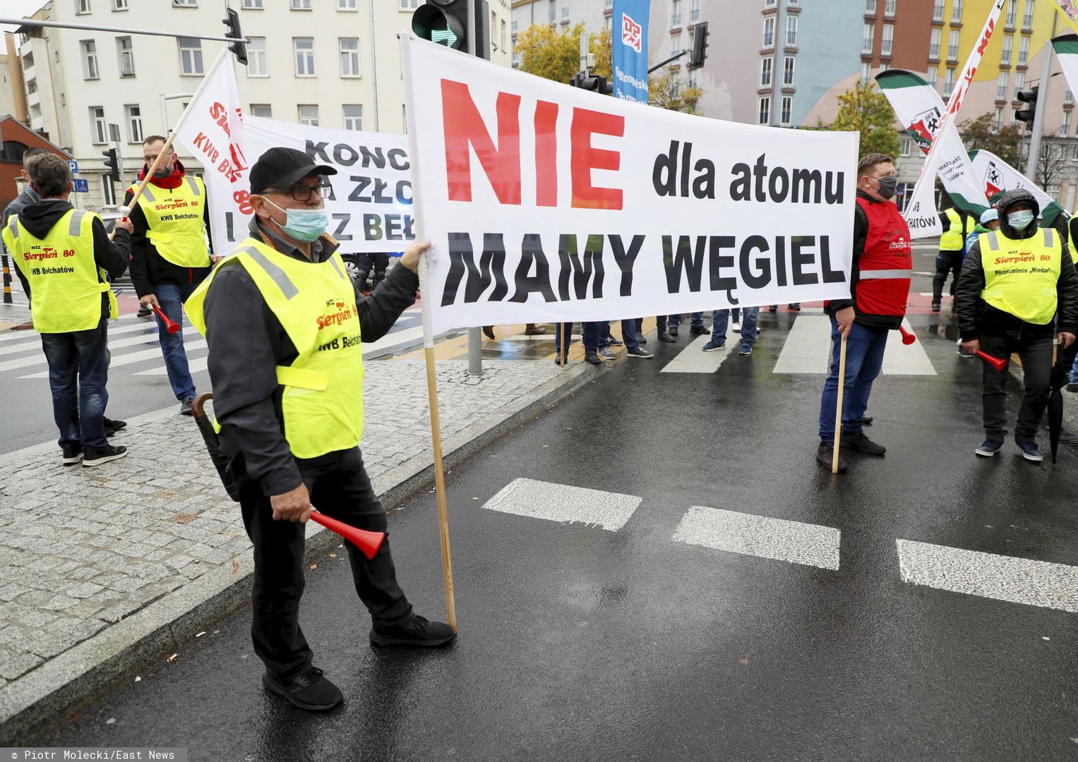 Warszawa. Górnicy protestują w centrum miasta