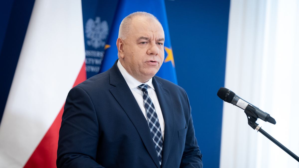 Polish Minister for State Assets Jacek Sasin during a joint press conference with Minister of Agriculture on state-owned Food Holding Company in Warsaw, Poland on March 29, 2022 (Photo by Mateusz Wlodarczyk/NurPhoto via Getty Images)