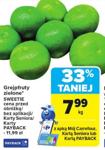 Grejpfruty zielone dostępne w promocji w marketach