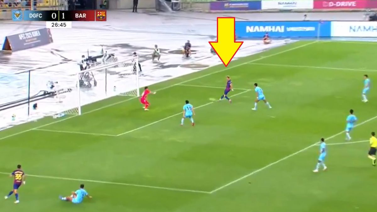 Twitter / DAZN / Na zdjęciu: Bramka Roberta Lewandowskiego w meczu z Daegu FC