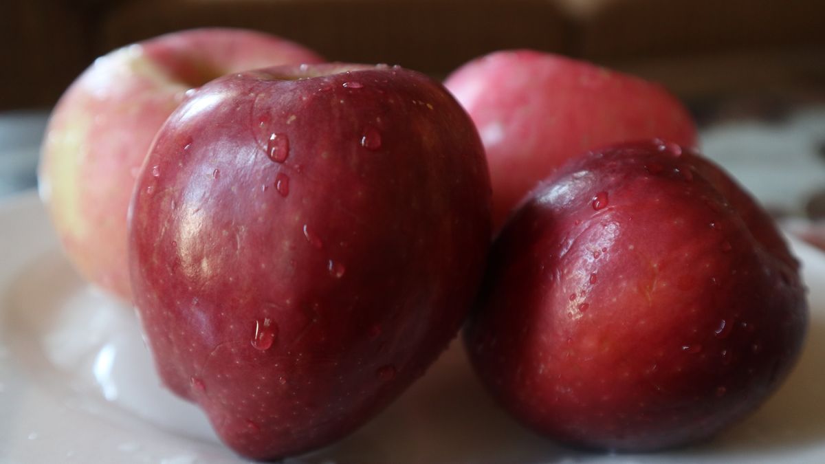Close-Up Of Wet Apple On TablePhoto taken in Jakarta, IndonesiaTriyanto Triyanto / EyeEmpluot, produce