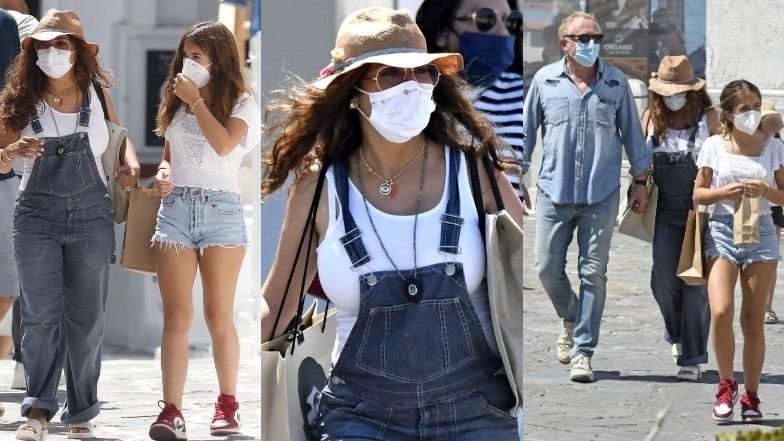 Salma Hayek z rodziną spaceruje po Mykonos