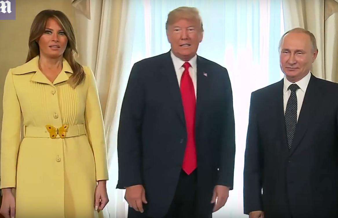 Przerażona Melania Trump na spotkaniu z Władimirem Putinem