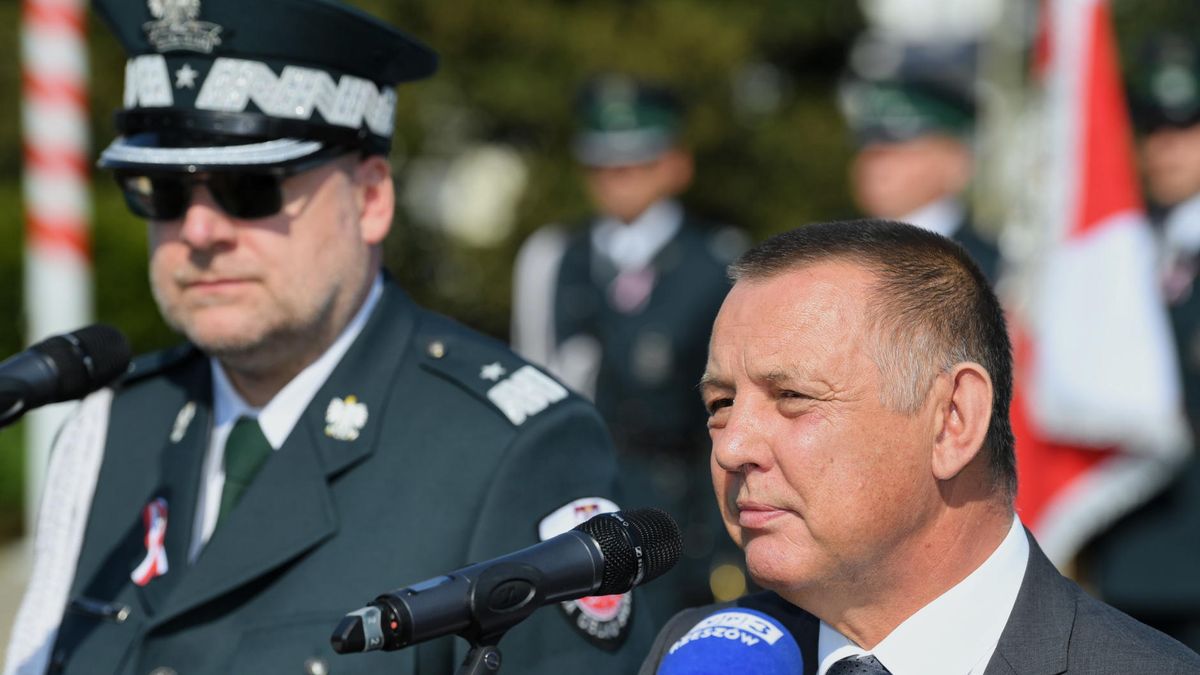 Rzeszów, 21.09.2018. Szef KAS Marian Banaś i jego zastępca Piotr Walczak podczas obchodów Dnia Krajowej Administracji Skarbowej.