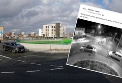 O krok od tragedii. Pijany rowerzysta wyleciał w powietrze na rondzie