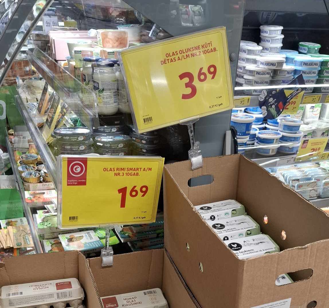 Ceny jajek w markecie w stolicy Łotwy 