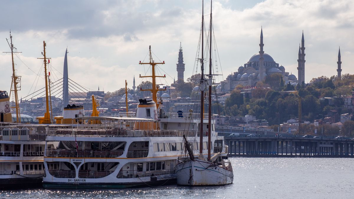 ISTANBUL, TURKEY - OCTOBER 31, 2024: Passenger ferries from the City Ferry Lines await repair and maintenance at the historic Halic Shipyard that dates back to the Ottoman era. Istanbul's City Ferry Lines are the historic and scenic transportation network connecting the Asian and European shores of the city that offer a cultural experience with stunning views of the city's iconic landmarks. (Photo credit should read Tolga Ildun / GocherImagery/Future Publishing via Getty Images)