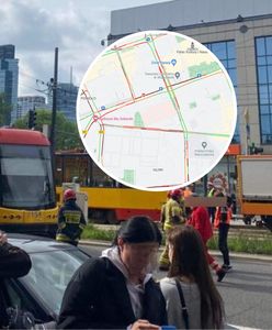 Zderzenie tramwajów w Warszawie. Zablokowana jezdnia