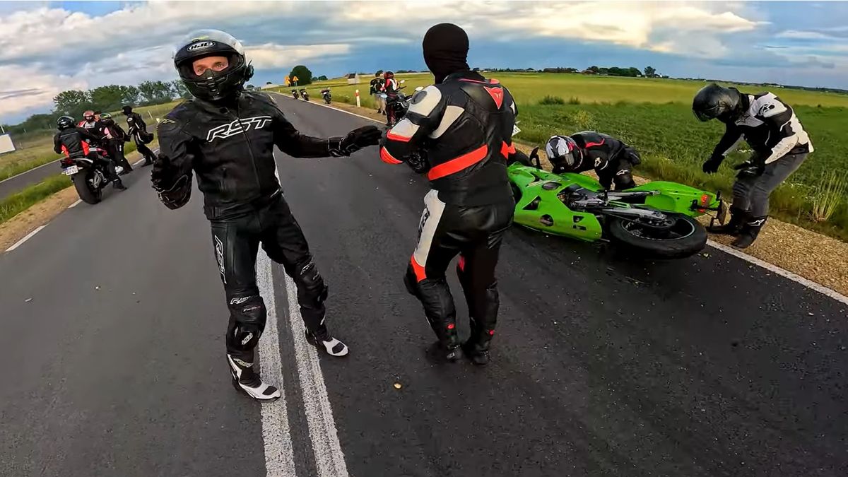 Chwila po pierwszym potrąceniu przez kierowcę seata
