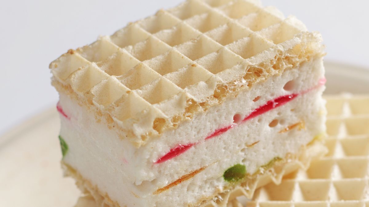 Wafle z pianką i galaretką
