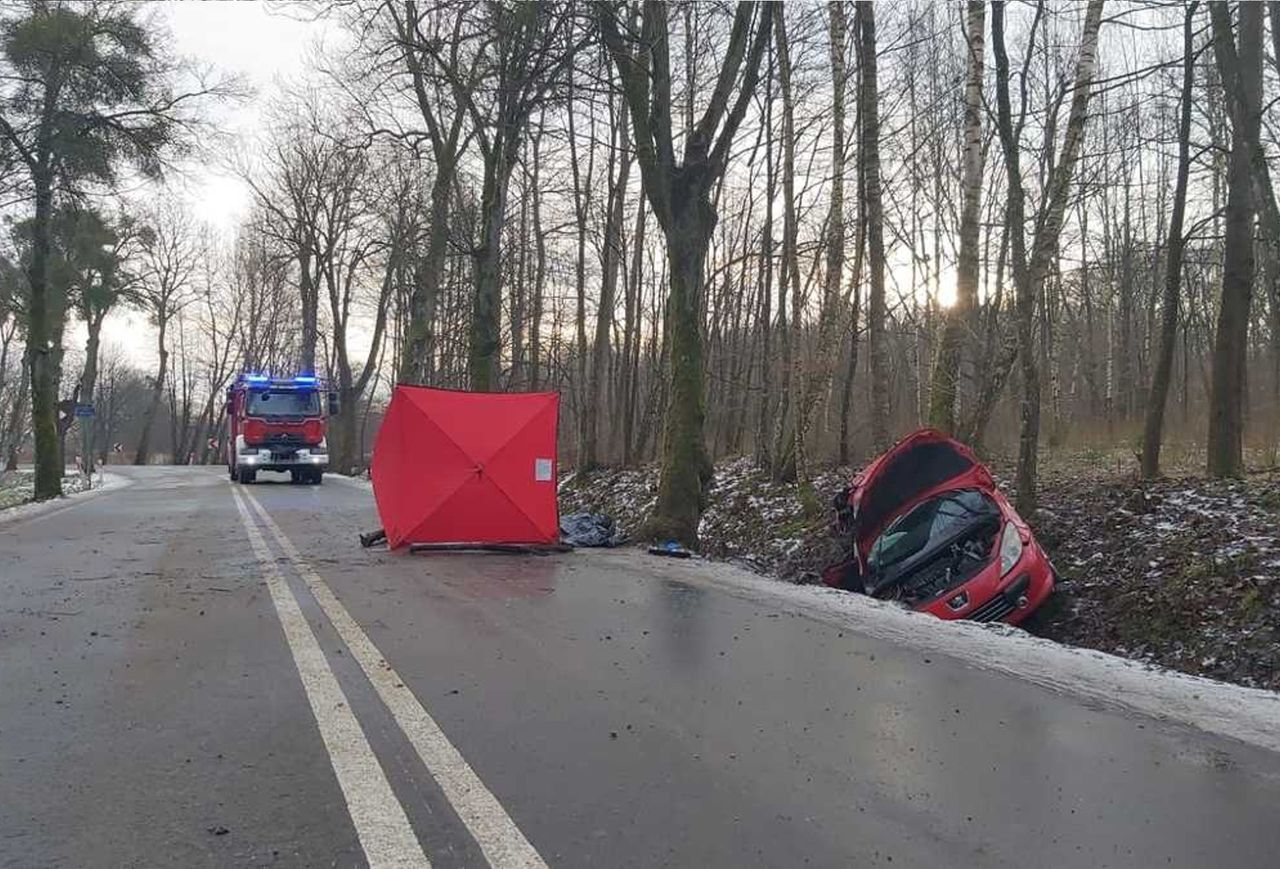 Miejsce wypadku (Fot. KMP w Elblągu)