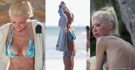 Przerażająca Tara Reid straszy na plaży...