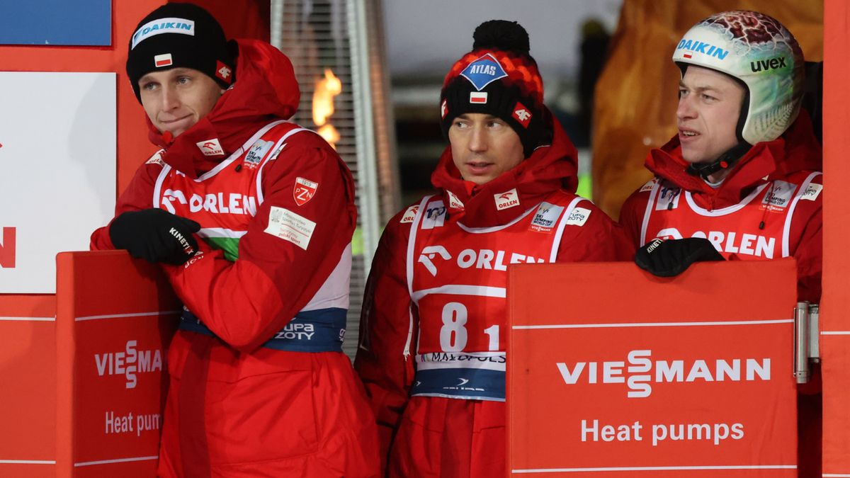 PAP / Grzegorz Momot / Od lewej: Paweł Wąsek, Kamil Stoch i Aleksander Zniszczoł