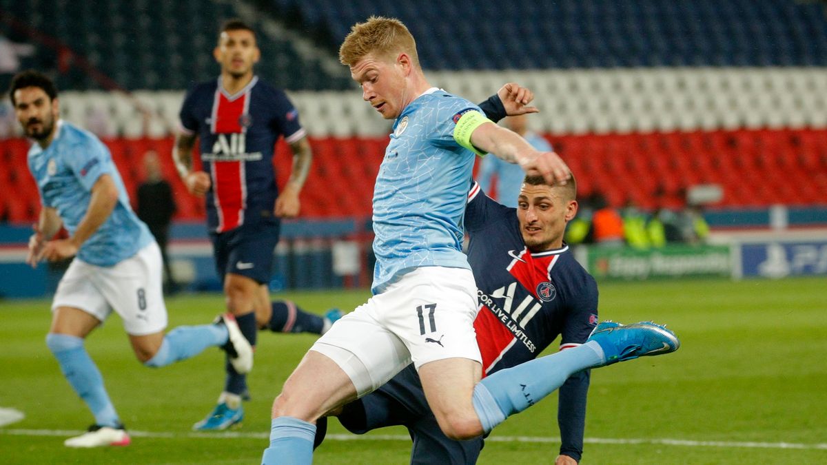 PAP/EPA / YOAN VALAT / Na zdjęciu: Kevin De Bruyne (Manchester City)