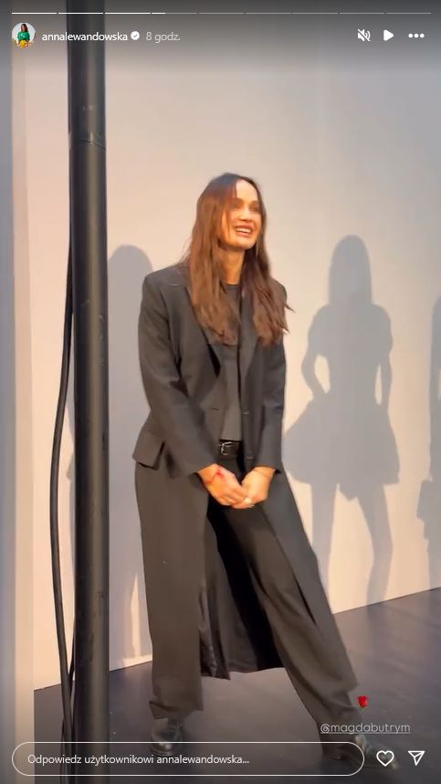 Anna Lewandowska na pokazie Magdy Butrym w Paryżu