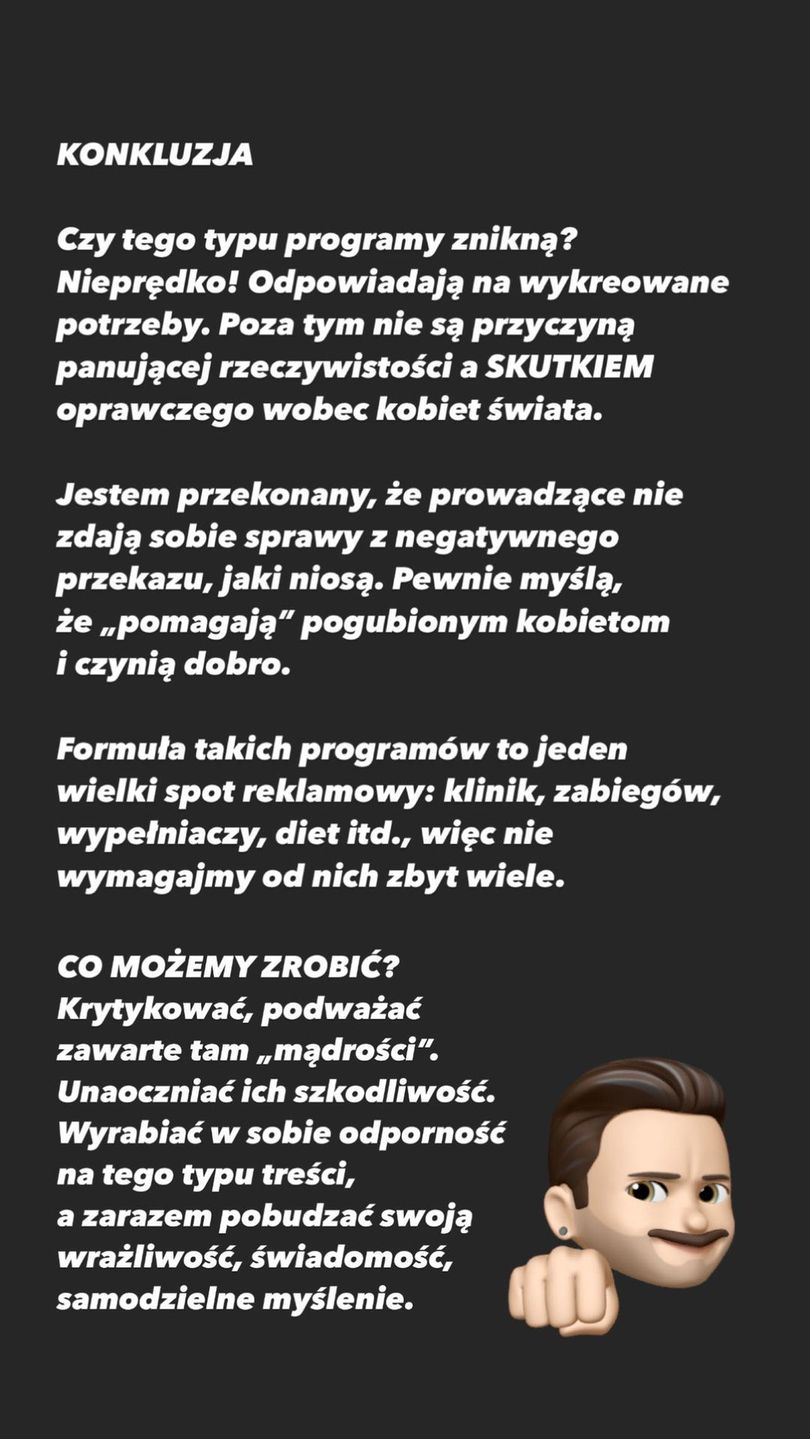 Adam Chowański - relacja na Instagramie ws. programu TVP